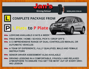 jans driving school postcard | Postcard Design by Sbss