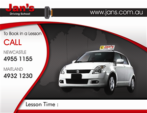 jans driving school postcard | Postcard Design by Akshar Shailesh
