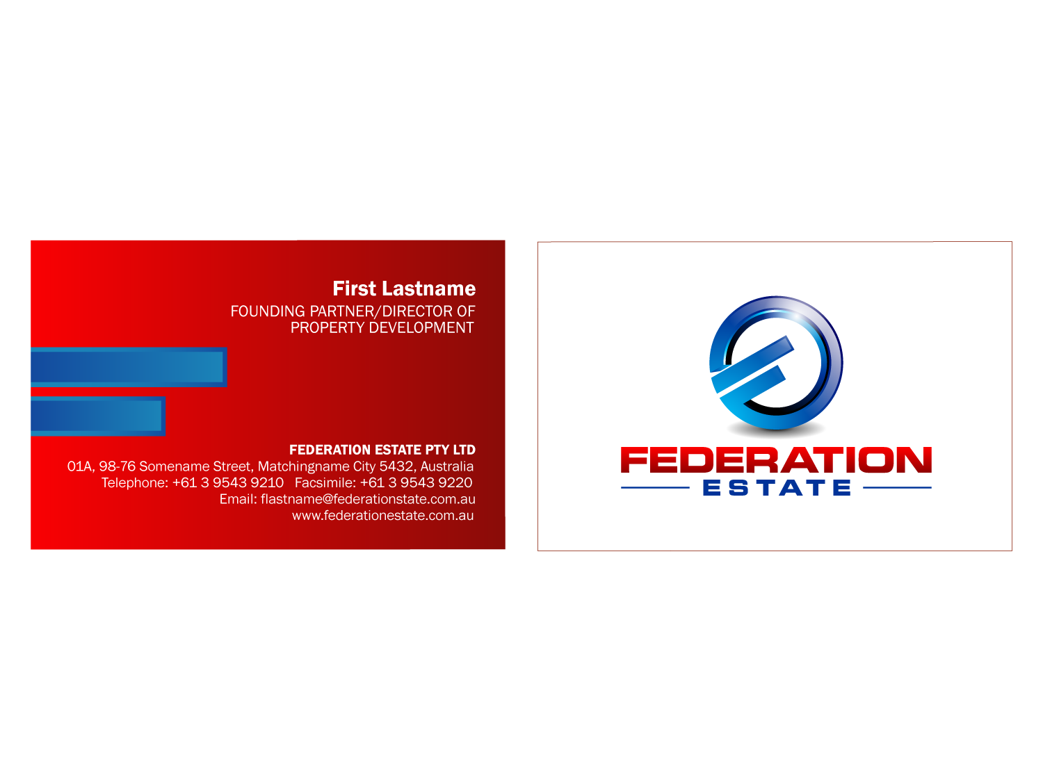 Business Card Design by design pres for Federation Estate Pty Ltd | Design #231506