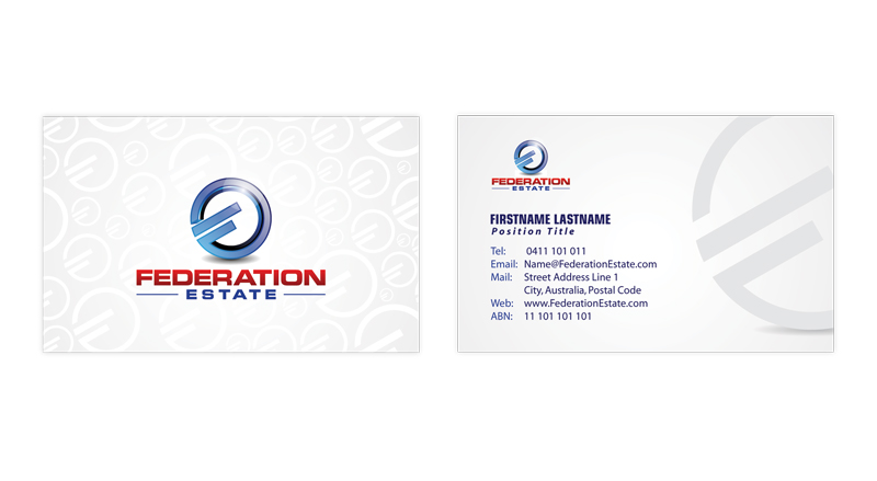 Business Card Design by sarahtiara for Federation Estate Pty Ltd | Design #232240