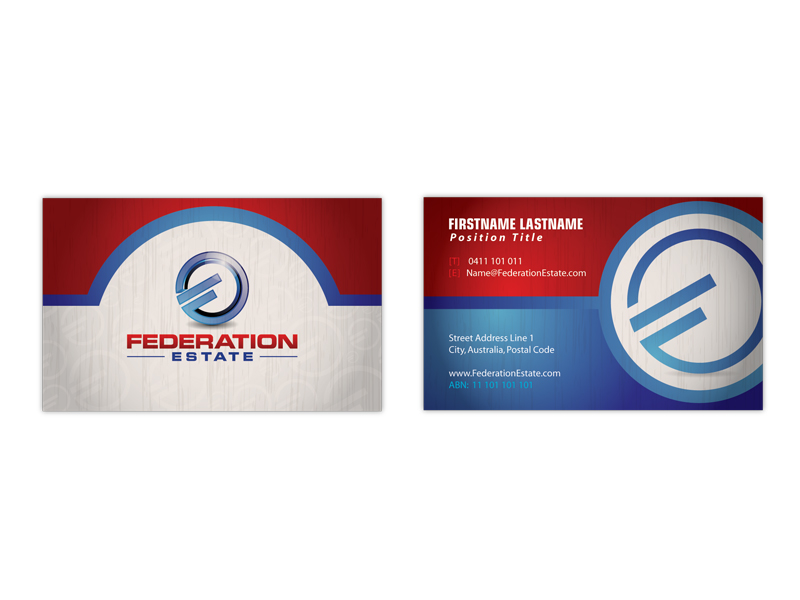 Diseño de Tarjeta de Presentación por sarahtiara para Federation Estate Pty Ltd | Diseño #234506