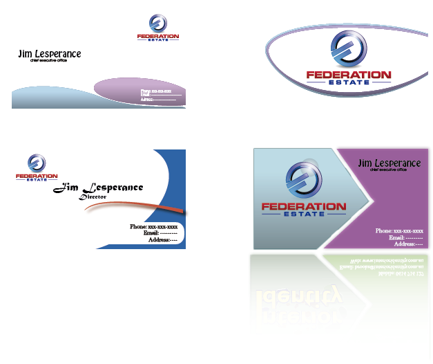 Design de Carte de Visite par JIM LESPERANCE pour Federation Estate Pty Ltd | Design #236962
