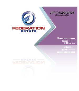 Diseño de Tarjeta de Presentación por JIM LESPERANCE para Federation Estate Pty Ltd | Diseño #240734