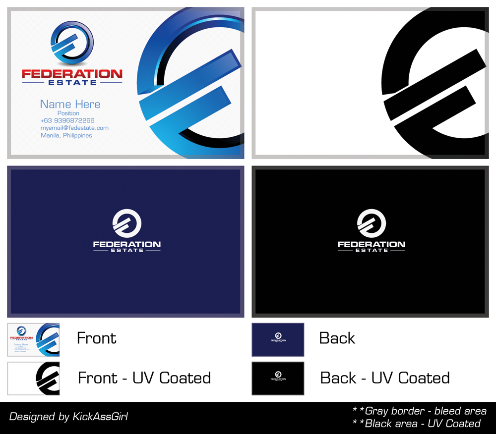 Business Card Design by kickassgirl for Federation Estate Pty Ltd | Design #239213
