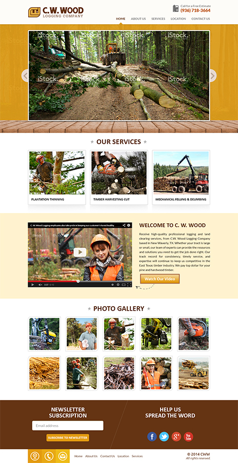 Web Design by Mayank Patel for C.W.Wood Logging Company | Design #4911676