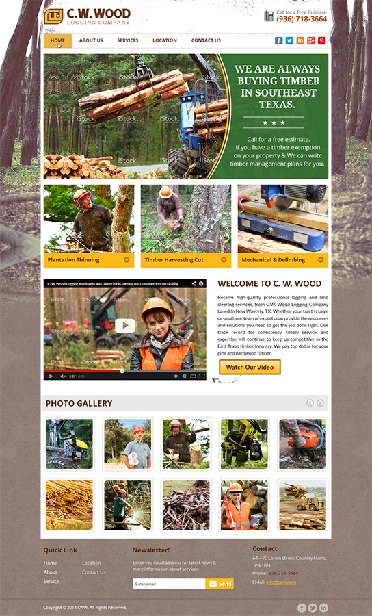 Web Design by Mayank Patel for C.W.Wood Logging Company | Design #4931806