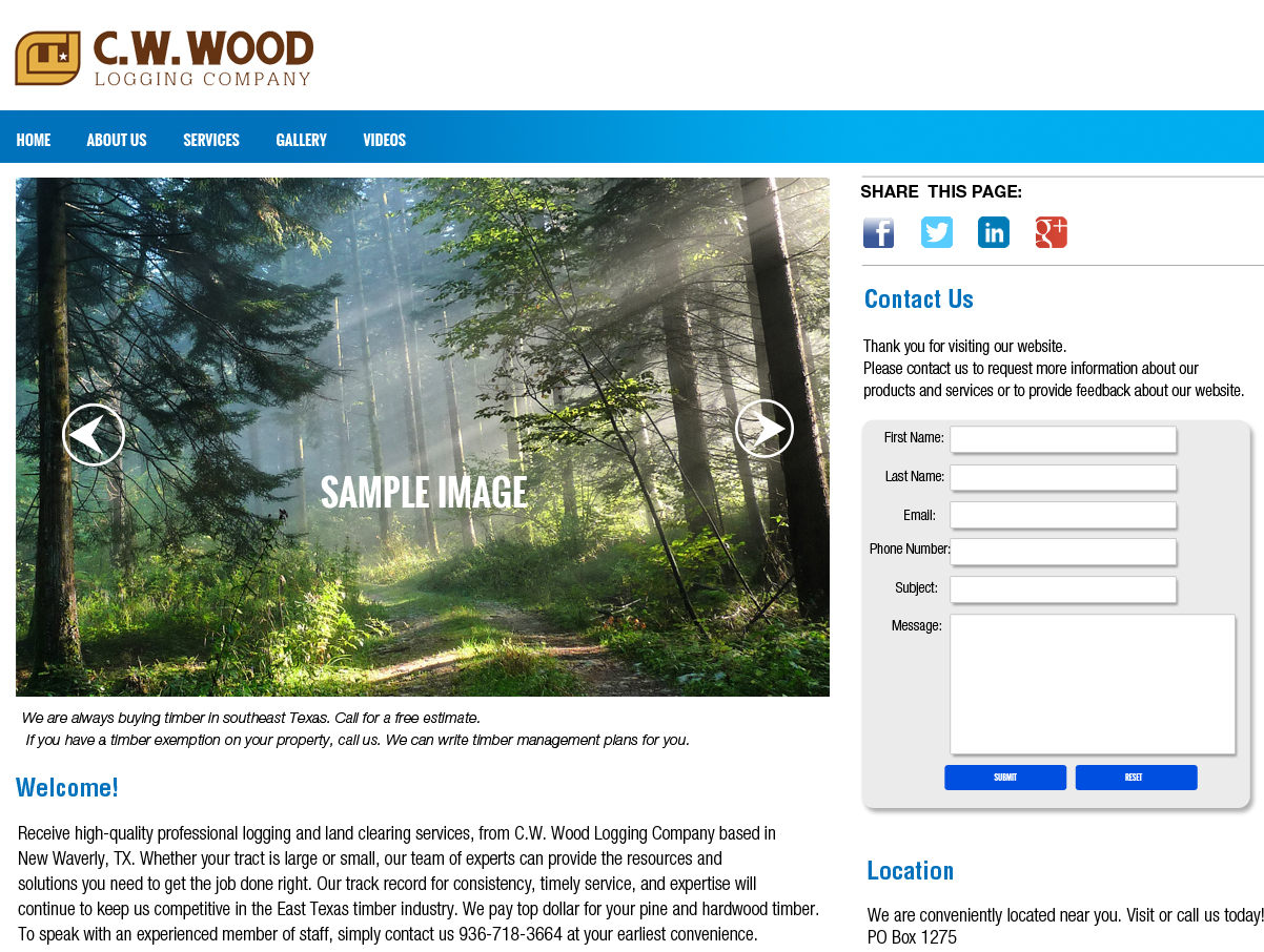 Web Design par Think1st pour C.W.Wood Logging Company | Design #4953991