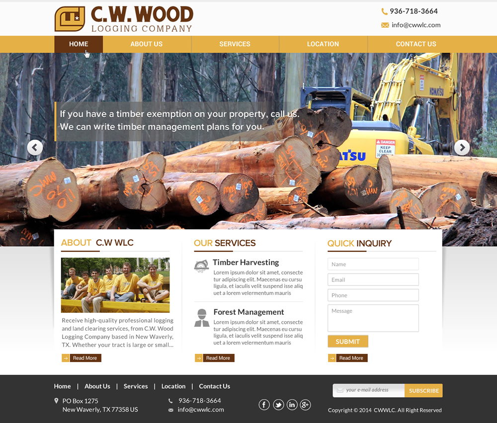 Diseño Web por Sbss para C.W.Wood Logging Company | Diseño #4916149
