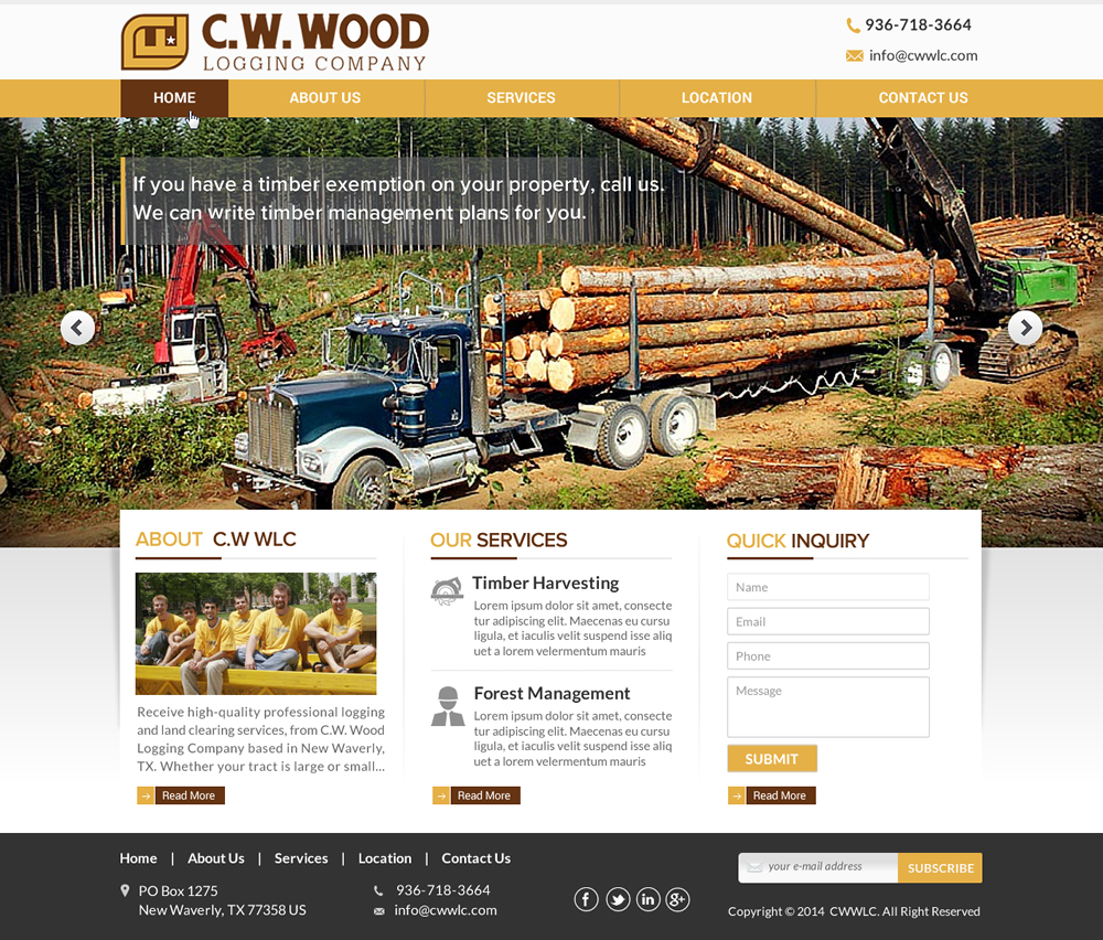 Diseño Web por Sbss para C.W.Wood Logging Company | Diseño #4916152