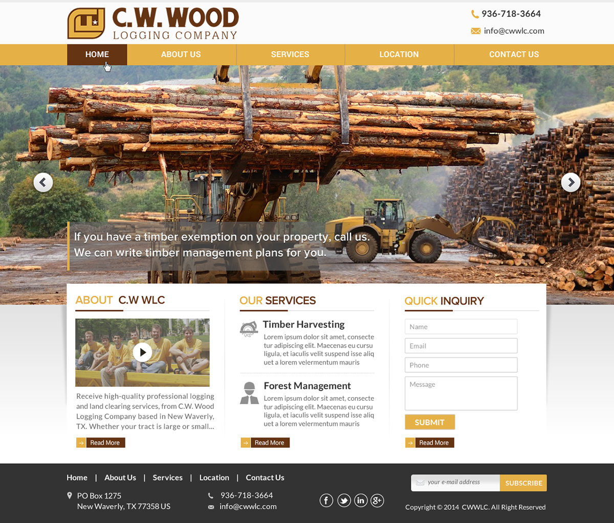 Diseño Web por Sbss para C.W.Wood Logging Company | Diseño #4916163
