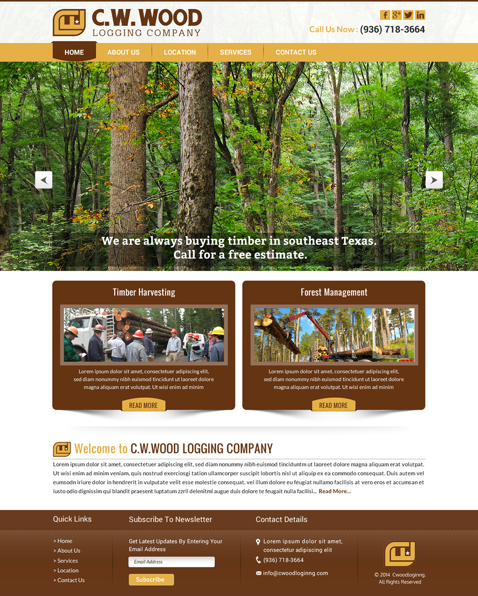 Web Design by Sbss for C.W.Wood Logging Company | Design #4916176