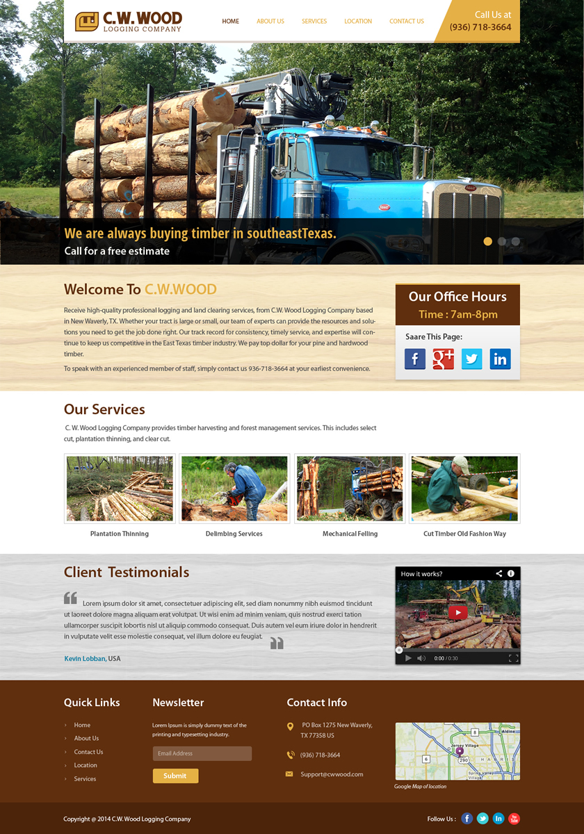 Web Design par Sbss pour C.W.Wood Logging Company | Design #4918708