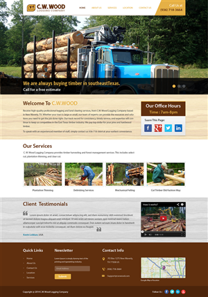 Web Design par Sbss pour C.W.Wood Logging Company | Design : #4918708