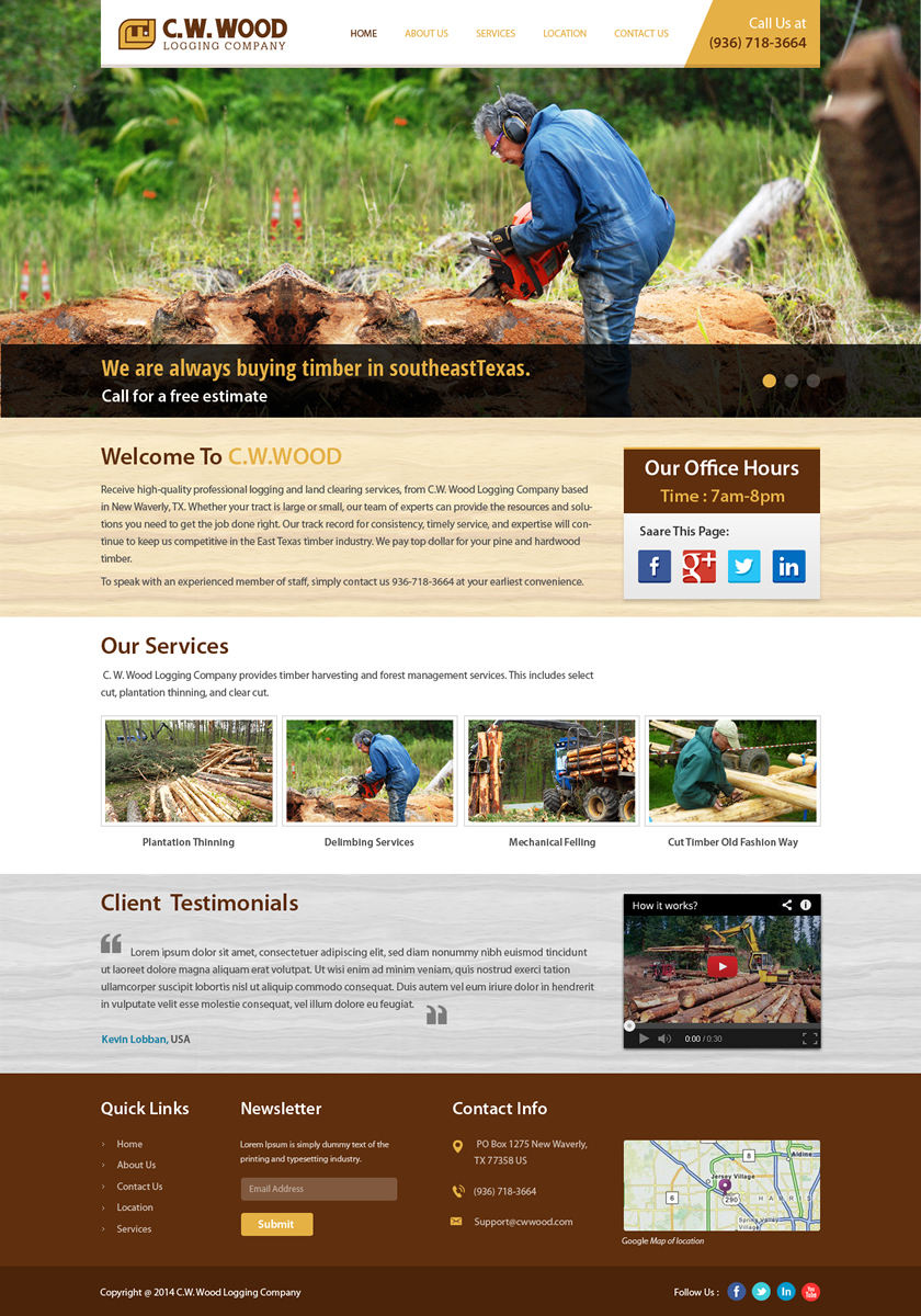 Web Design by Sbss for C.W.Wood Logging Company | Design #4918742