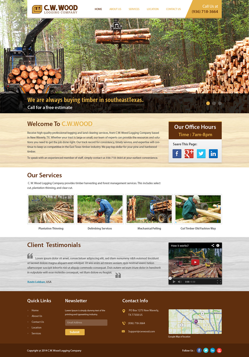 Web Design par Sbss pour C.W.Wood Logging Company | Design #4918757