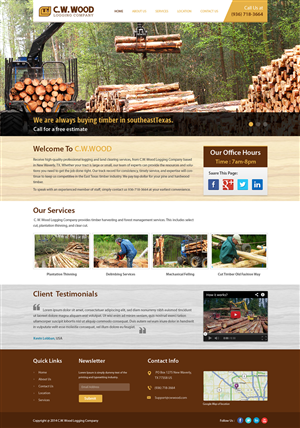 Web Design par Sbss pour C.W.Wood Logging Company | Design : #4918757