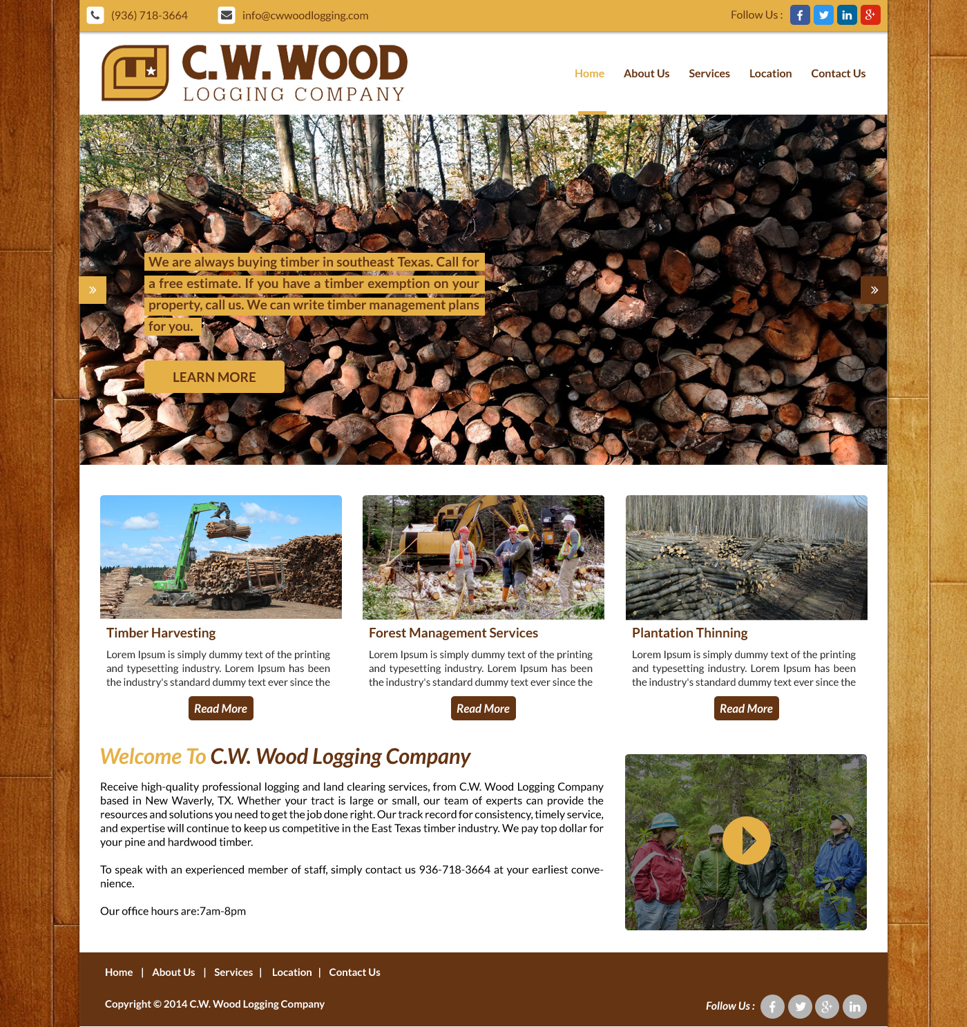 Web Design by Advent Innovative for C.W.Wood Logging Company | Design #4966355