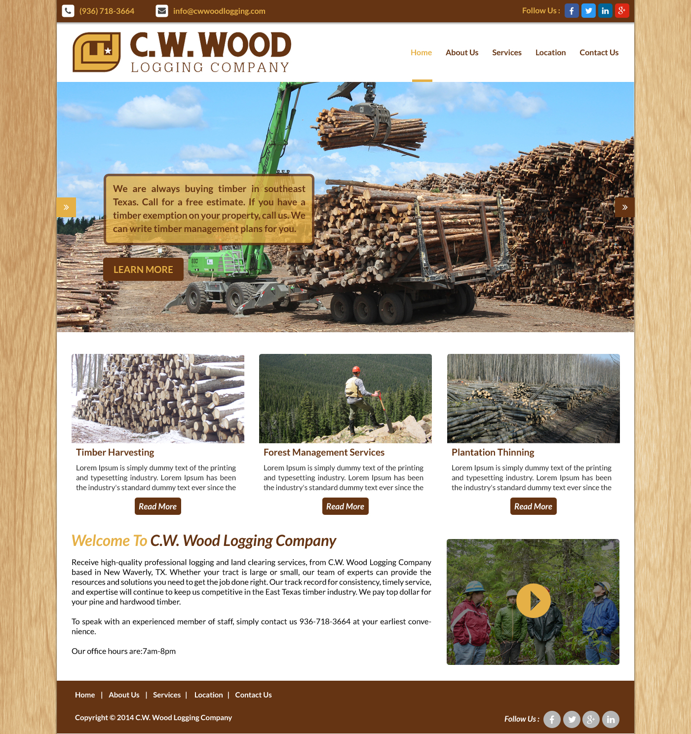 Web Design by Advent Innovative for C.W.Wood Logging Company | Design #4966452