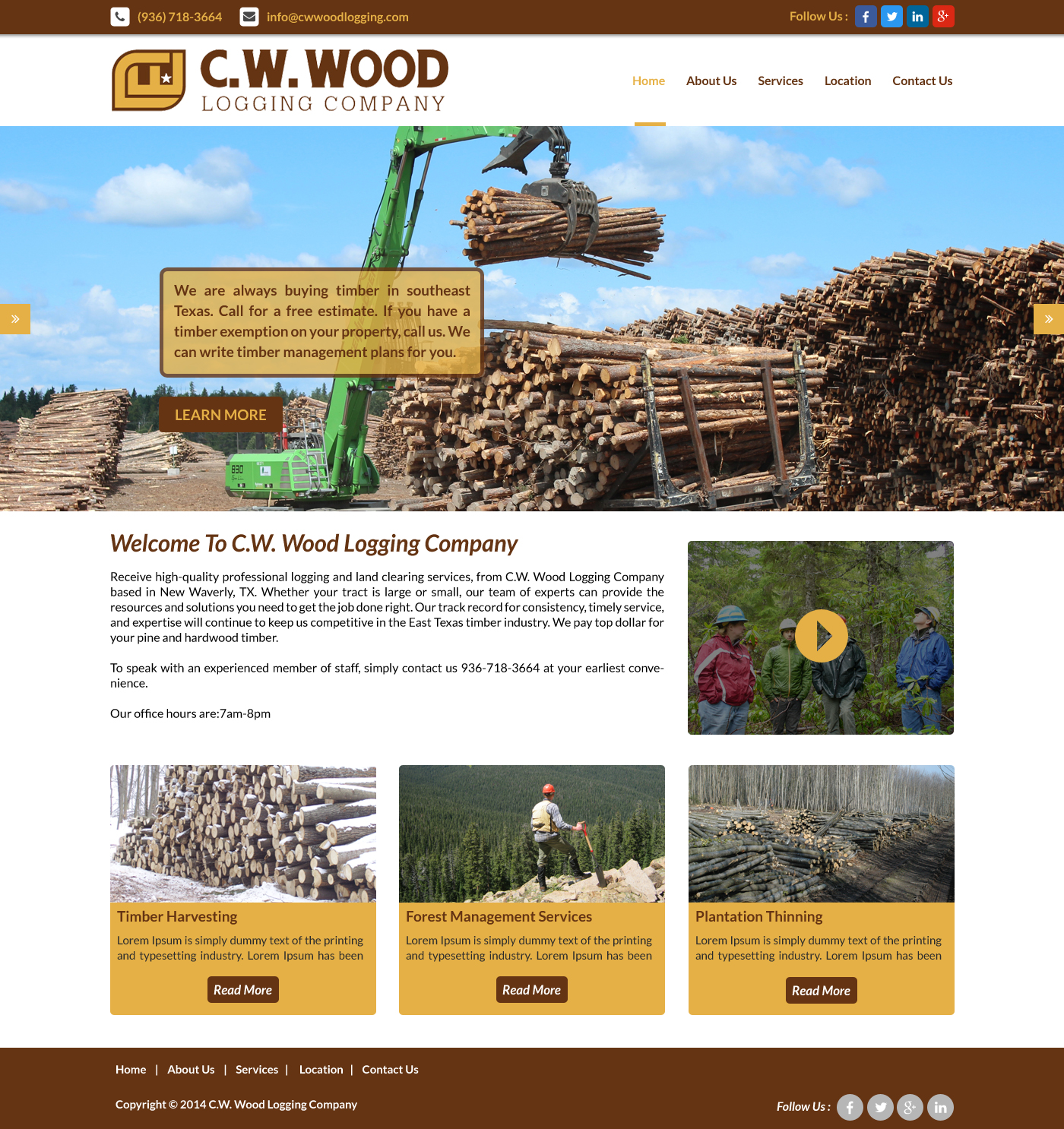 Web Design by Advent Innovative for C.W.Wood Logging Company | Design #4966631