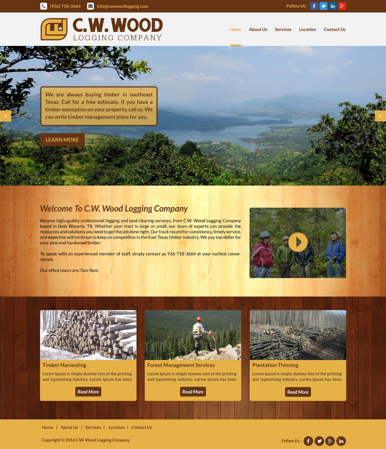 Web Design by Advent Innovative for C.W.Wood Logging Company | Design #4966803
