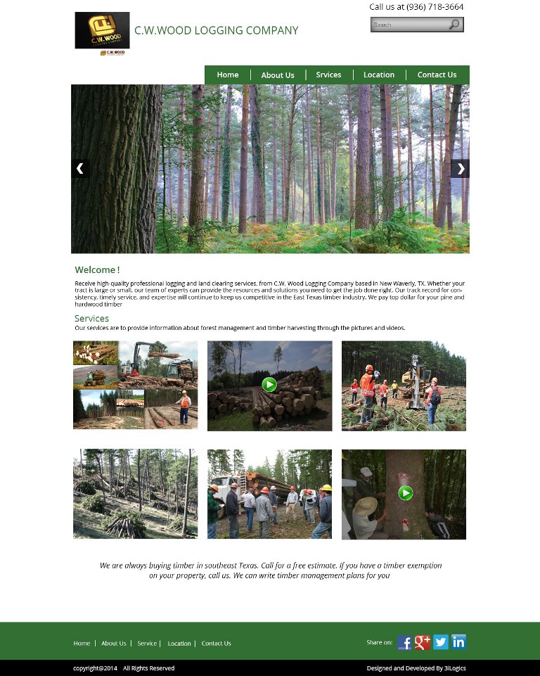 Web Design by Cool_Amy for C.W.Wood Logging Company | Design #4911308