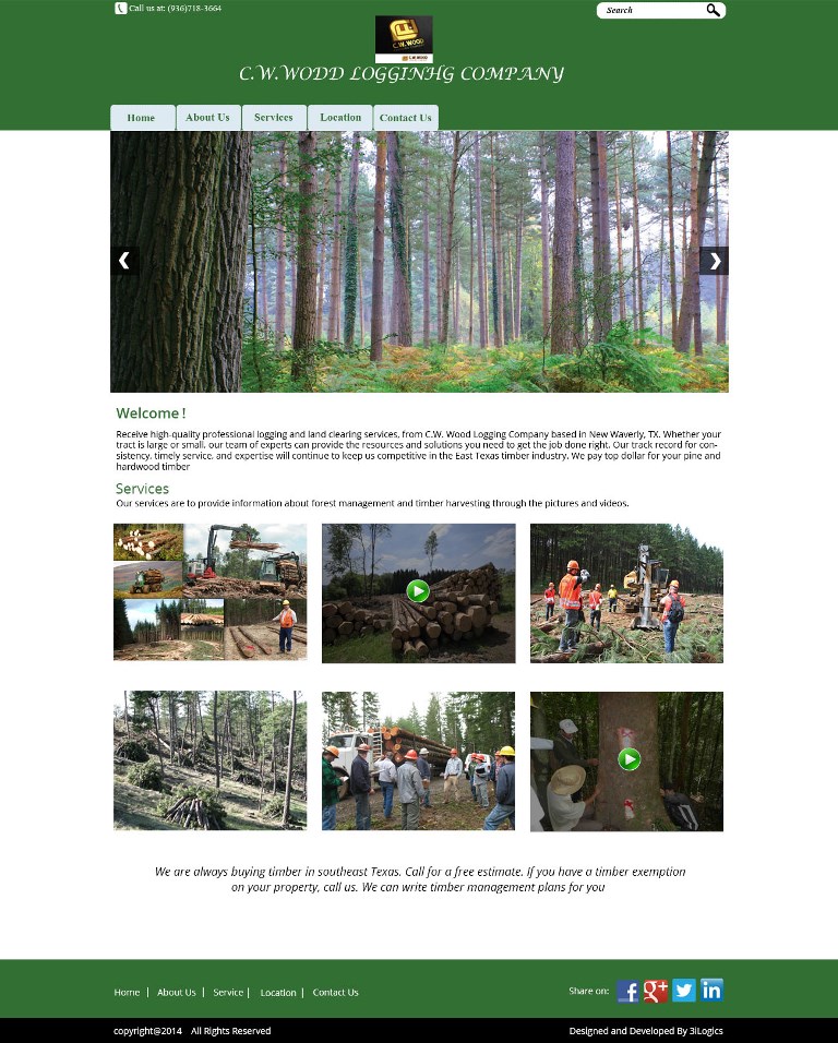 Web Design by Cool_Amy for C.W.Wood Logging Company | Design #4911311