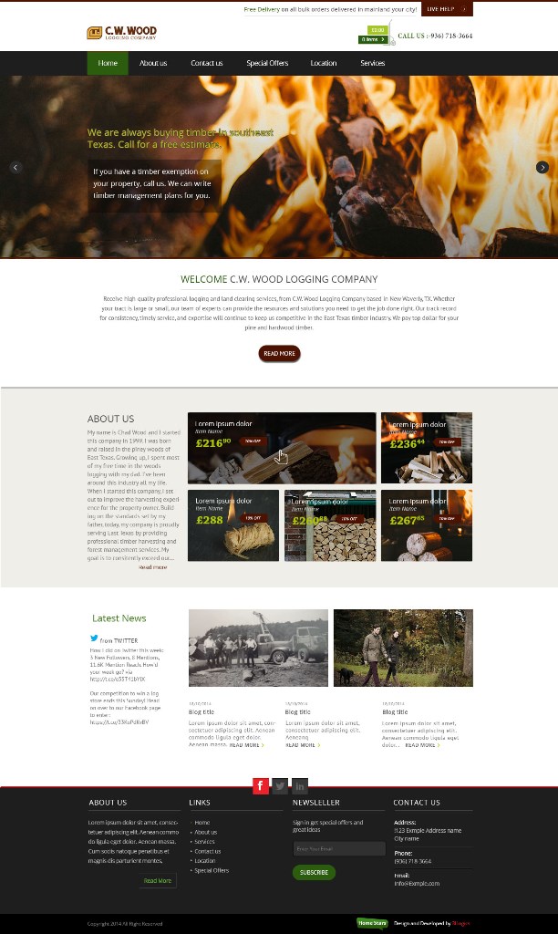 Web Design by Cool_Amy for C.W.Wood Logging Company | Design #4919021
