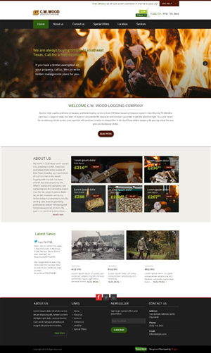 Web Design by Cool_Amy for C.W.Wood Logging Company | Design: #4919021