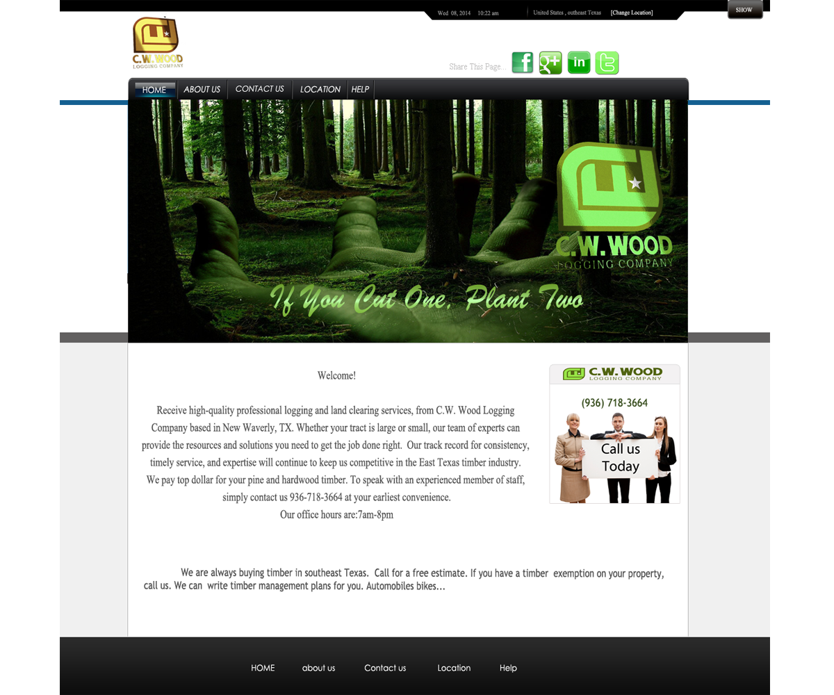 Web Design by jonesdaniel for C.W.Wood Logging Company | Design #4915948