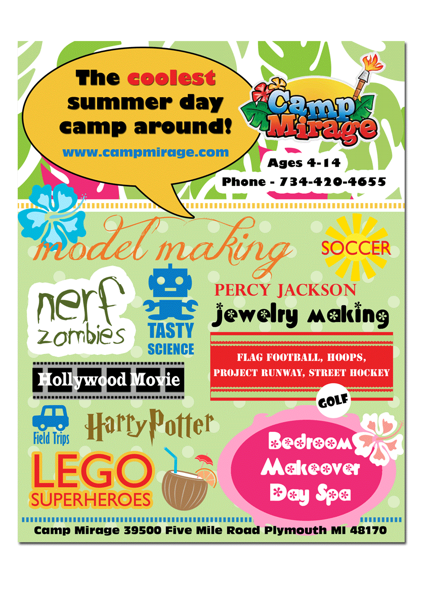 Flyer Design by Jo Hooper for Camp Mirage | Design #1368200