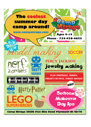 Flyer Design by Jo Hooper for Camp Mirage | Design: #1368200