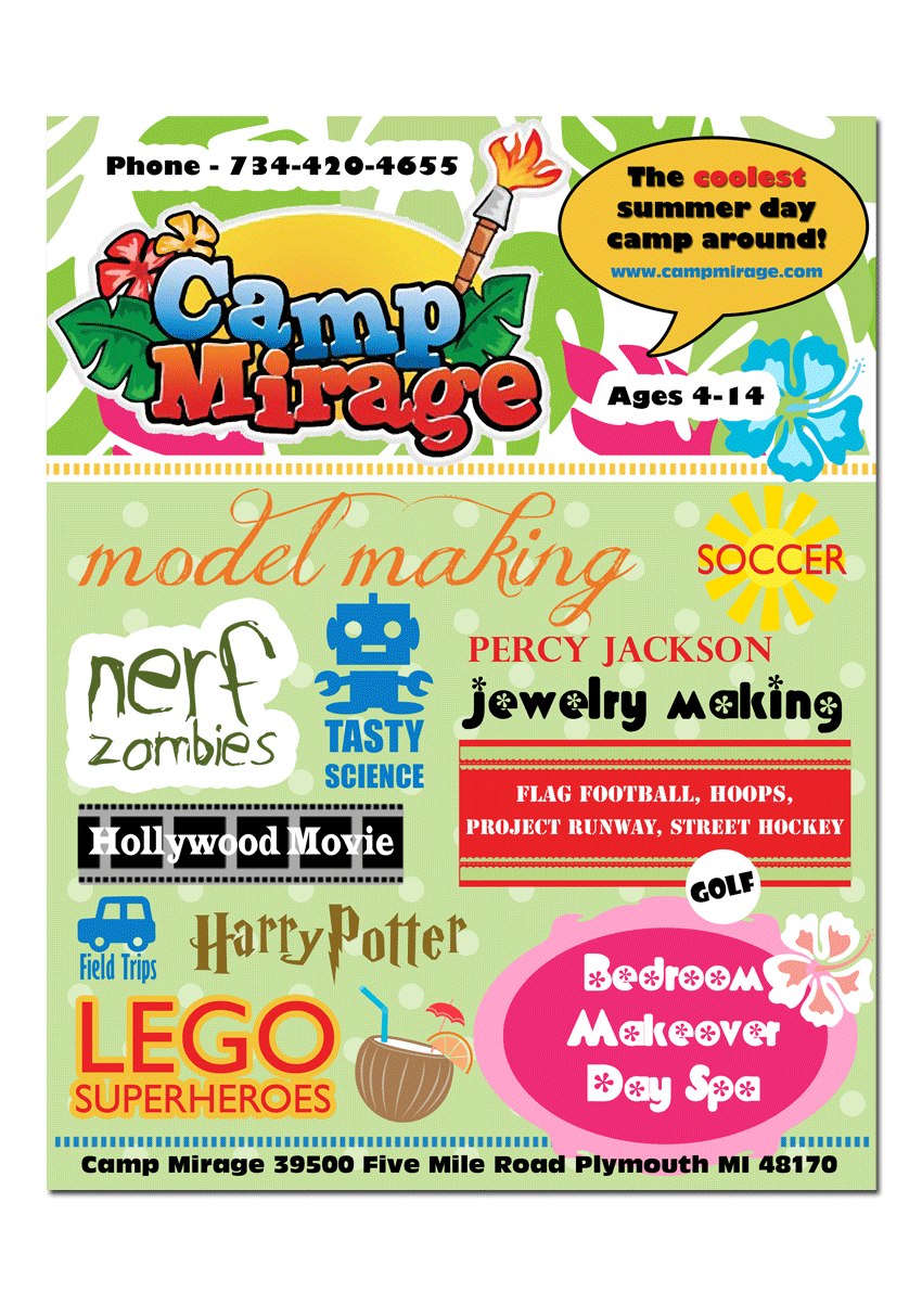 Flyer Design by Jo Hooper for Camp Mirage | Design #1370963