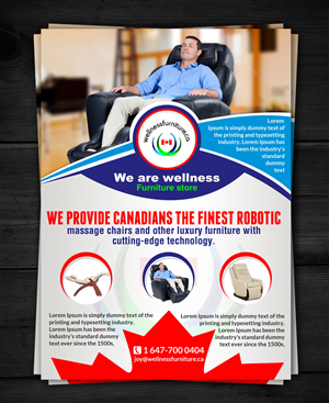 Diseño de Flyer por ESolz Technologies para Wellnessfurniture.CA | Diseño #4836164