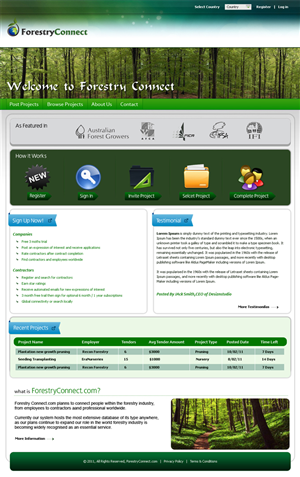 Web Design par Expert Designer pour ForestryConnect Pty Ltd | Design : #242598