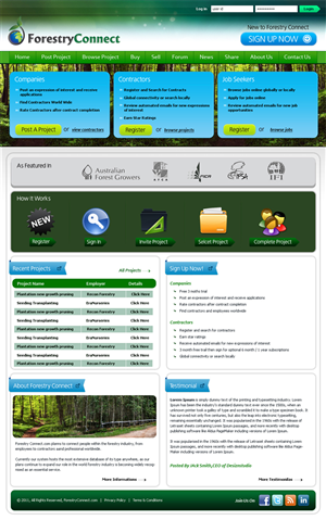 Forestry Industry Connection Website | Web Design par Expert Designer