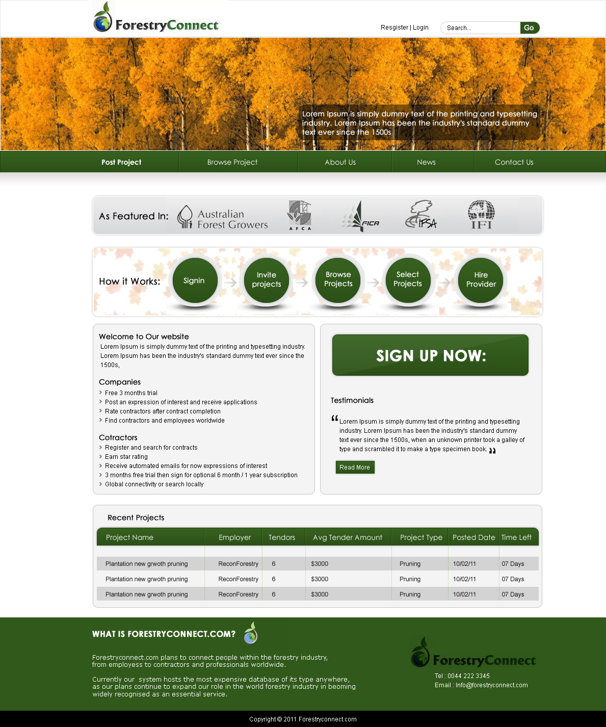Web Design by LogoDesigns.ae for ForestryConnect Pty Ltd | Design #238337