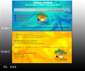Invitation to a life coaching  seminar 2 sided | Invitation Design by Stream Graphics