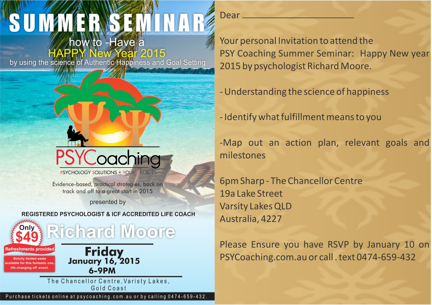 Invitation Design by Wyt for PSYCoaching | Design #4839846