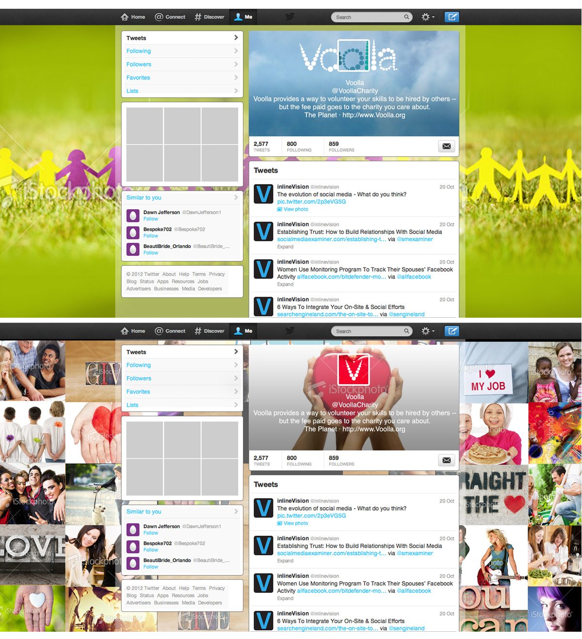 Twitter-Design von Jessicated für Voolla | Design #1391864