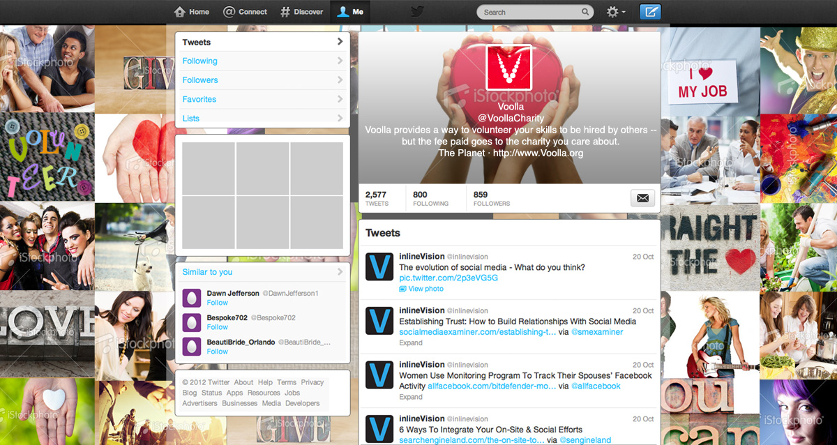Twitter Design by Jessicated for Voolla | Design #1392061