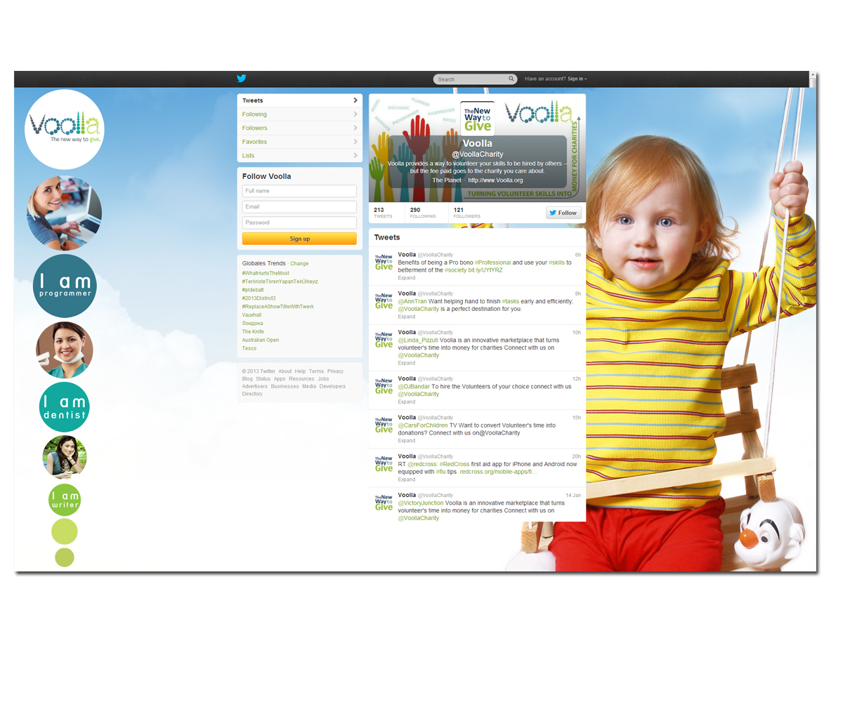 Twitter Design by neboica for Voolla | Design #1365974