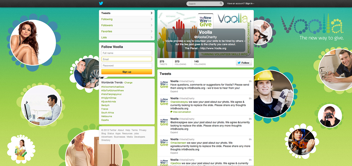 Twitter Design by Fuxxo Works for Voolla | Design #1385405