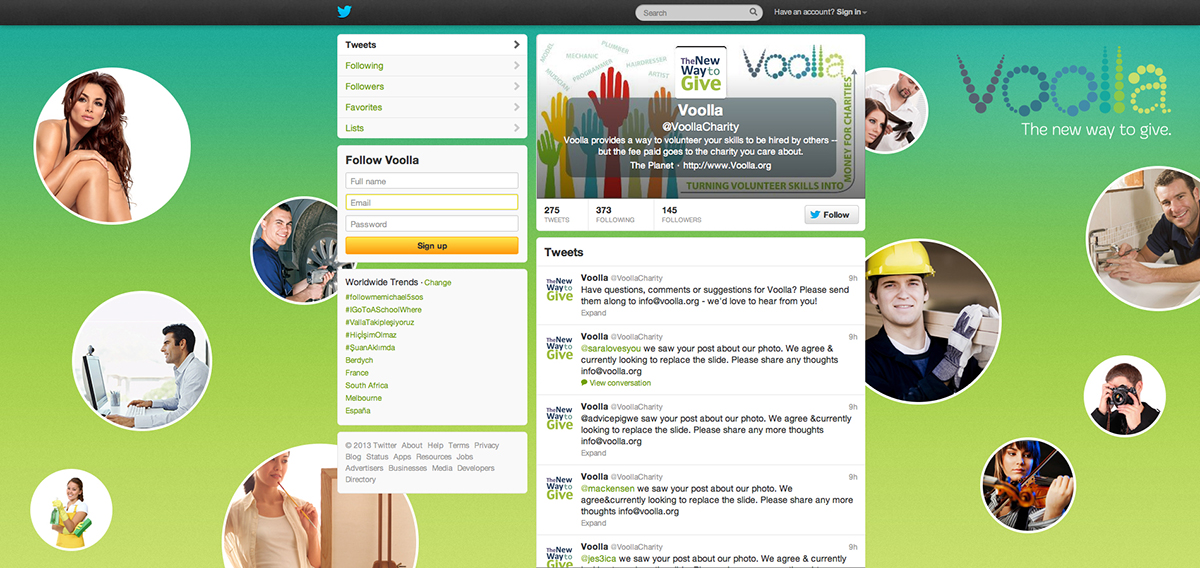 Twitter Design by Fuxxo Works for Voolla | Design #1396163