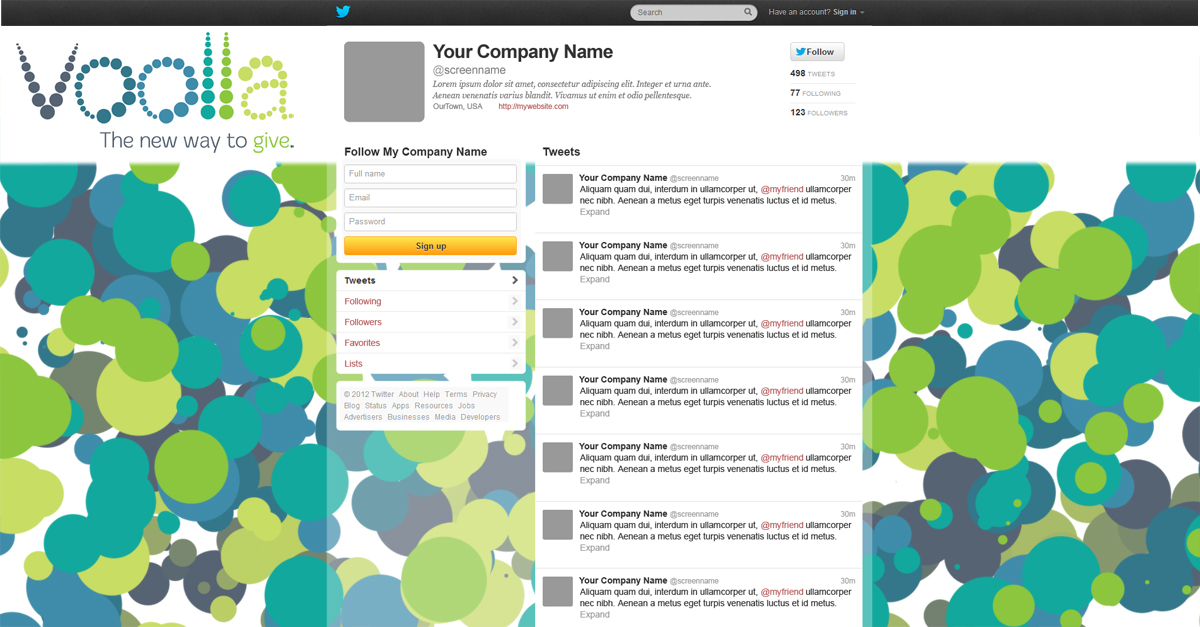 Twitter Design by Eric Lott for Voolla | Design #1367614