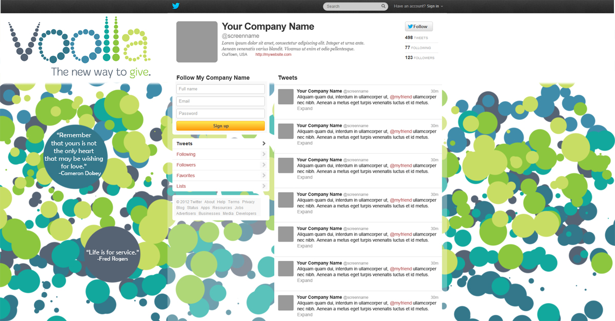 Twitter Design by Eric Lott for Voolla | Design #1368506