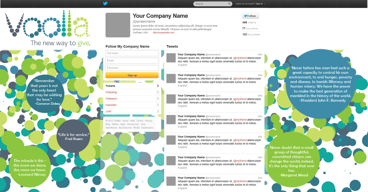 Twitter Design by Eric Lott for Voolla | Design #1374562