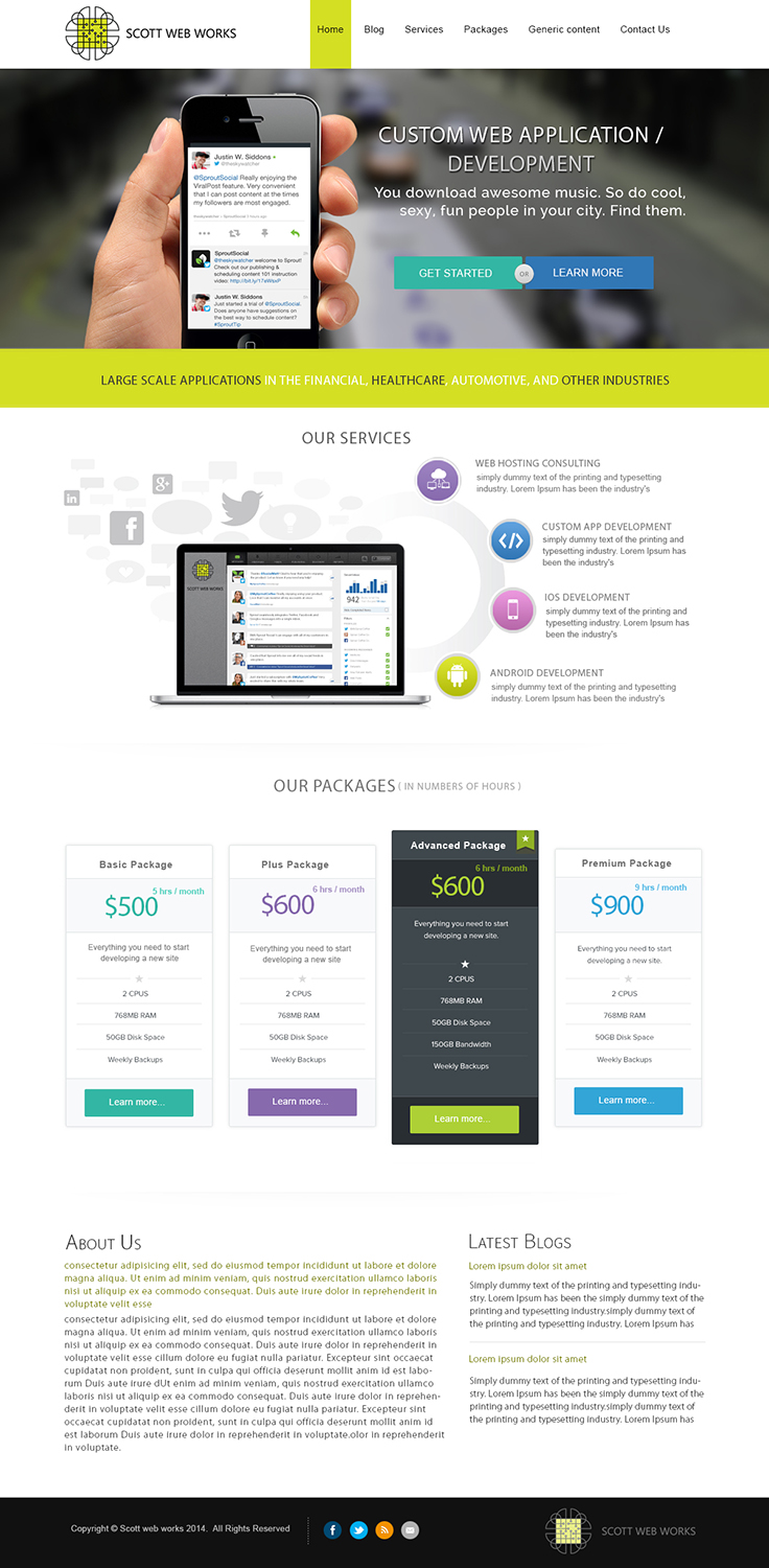 Diseño Wordpress por webxvision para Scott Web Works | Diseño #4893761