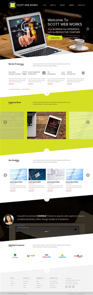 Wordpress Design by OM for Scott Web Works | Design: #4874090