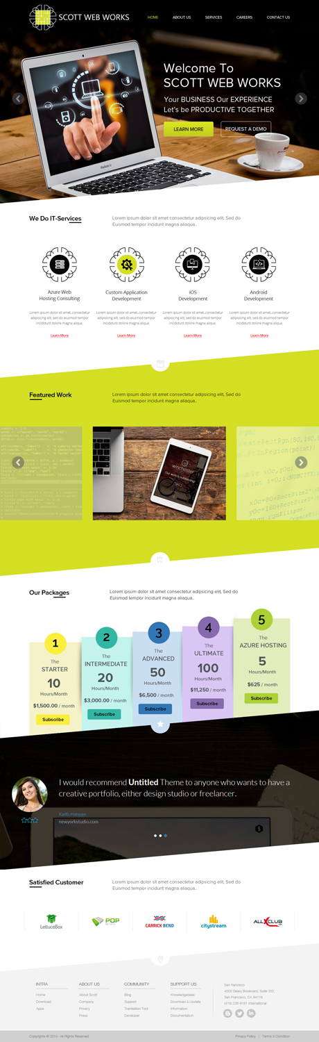 Wordpress Design by OM for Scott Web Works | Design #4879895