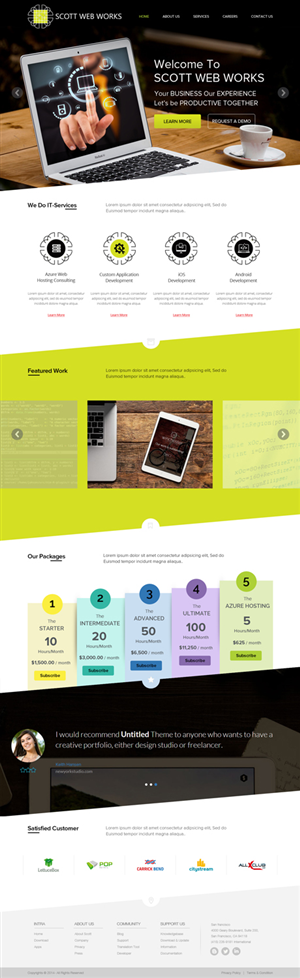 Wordpress Design by OM for Scott Web Works | Design: #4879895